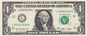 United States of America, 1 Dollar, 2009, UNC, p530
Serial No 1936
Serial Number: L 00001936
Estimate: 150-300