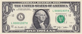 United States of America, 1 Dollar, 2009, UNC, p530
Serial No 1937
Serial Number: L 00001937 K
Estimate: 150-300