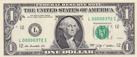 United States of America, 1 Dollar, 2009, UNC, p530
Low Serial Number
Serial Number: L 00000372 I
Estimate: 50-100
