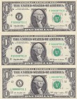 United States of America, 1 Dollar, 1999,2009, UNC, p504,p530, (Total 3 banknotes)
FIRST 10000, Low serial number, 3 versions
Serial Number: L000087...