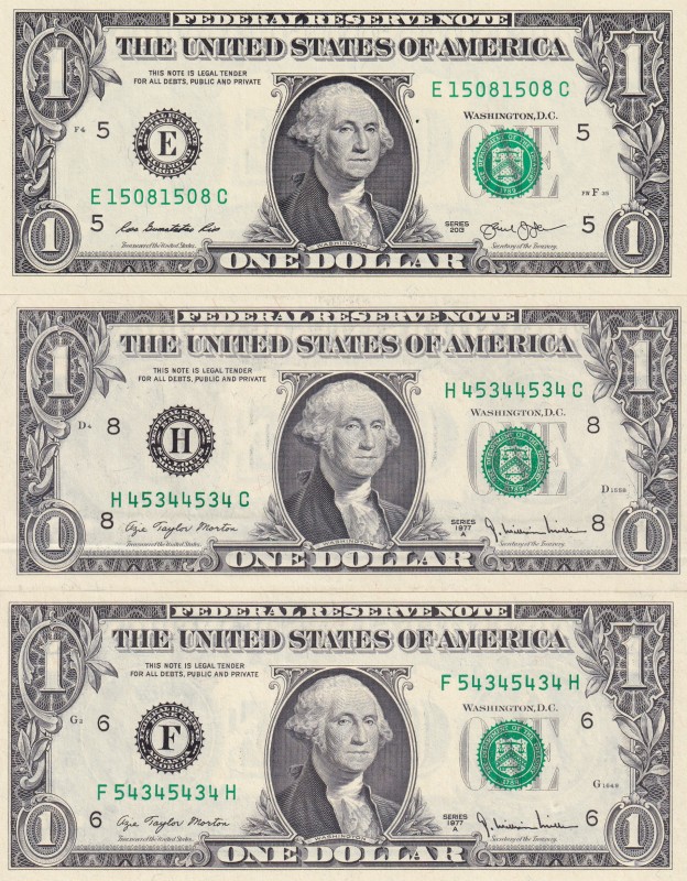 United States of America, 1 Dollar, 1977,2013, UNC, p462a,530, Repeating number ...