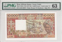 West African States, 10.000 Francs, 1977/92, UNC, p109Ai
PMG 63, Ivory Coast
Serial Number: A.044 45977
Estimate: 150-300