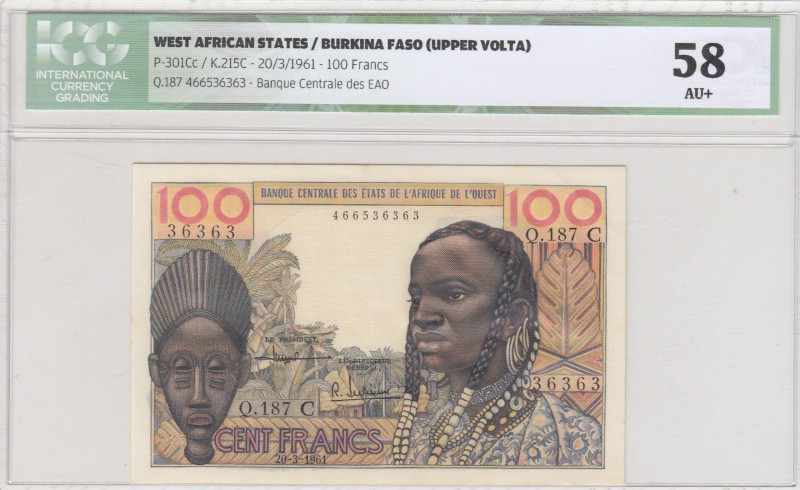 West African States, 100 Francs, 1961, AUNC(+), p301Cc
İCG 58
Serial Number: Q...