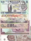 Mix Lot, UNC, (Total 6 banknotes)
Zambia 10 Kwacha, 1980-88; Brazil 100 Cruzeiros, 1990; Syria 10 Pounds, 1991; Egypt 1 Pound, 2008; Iran 2.000 Rials...