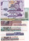 Mix Lot, UNC, (Total 7 banknotes)
Myanmar, 5 Kyats, 1996; Myanmar, 10 Kyats, 1997; Myanmar, 20 Kyats, 1994; Burma, 10 Kyats, 1973; Mozambique, 20.000...