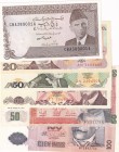 Mix Lot, UNC, (Total 6 banknotes)
Pakistan, 5 Rupees, 1976; Poland, 20 Zlotych, 1982; Poland, 50 Zlotych, 1988; Poland, 100 Zlotych, 1988; Peru, 50 I...