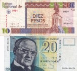 Mix Lot, (Total 2 banknotes)
Finland, 20 Markkaa, 1993,XF, p123; Cuba, 10 Pesos, 1994, pFX40, VF
Serial Number: 2014484634, DA04 919103
Estimate: 1...