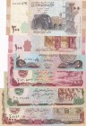 Mix Lot, (Total 6 banknotes)
Syria, 200 Pounds, 2009, VF; Syria, 100 Pounds, 2009, VF; Iraq, 1/2 Dinar, 1985, UNC; Afghanistan, 100 Afghanis, 1979, U...