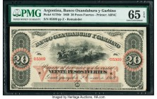 Argentina Banco Oxandaburu y Garbino 20 Pesos Fuertes 2.1.1869 Pick S1794r Remainder PMG Gem Uncirculated 65 EPQ. 

HID09801242017

© 2020 Heritage Au...