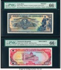 Costa Rica Banco Internacional de Costa Rica 2 Colones ND (1924-29) Pick 184fp Front Proof PMG Gem Uncirculated 66 EPQ; Dominican Republic Banco Centr...