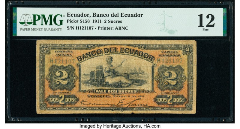 Ecuador Banco del Ecuador 2 Sucres 2.1.1911 Pick S156 PMG Fine 12. 

HID09801242...