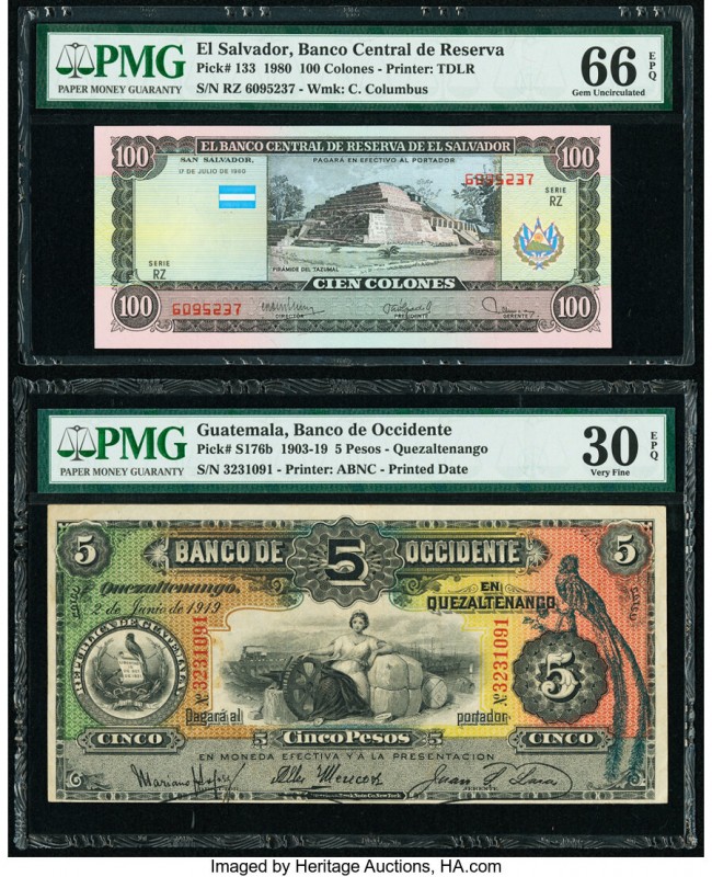 El Salvador Banco Central de Reserva de El Salvador 100 Colones 17.7.1980 Pick 1...