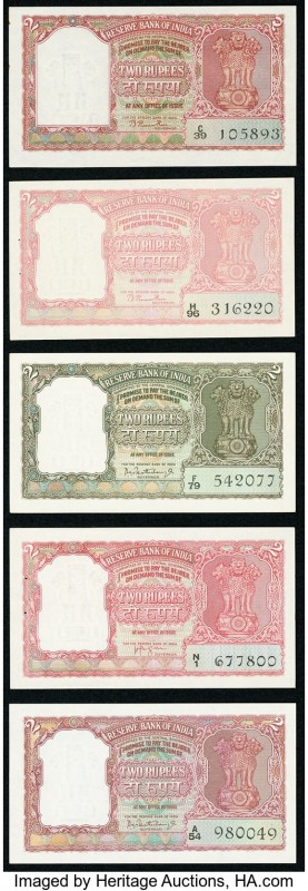 India Reserve Bank of India Group Lot of 5 Examples Crisp Uncirculated. Staple h...