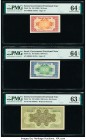 Israel Israel Government 50; 100; 250 Pruta ND (1952-1953) Pick 10c; 12c; 13c Three Examples PMG Choice Uncirculated 64 EPQ (2); Choice Uncirculated 6...