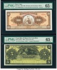 Peru Banco Central de Reserva 500 Soles De Oro 20.9.1963 Pick 87a PMG Gem Uncirculated 65 EPQ; Costa Rica Banco de Costa Rica 5 Pesos 1.4.1899 Pick S1...