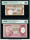 Yemen Democratic Republic South Arabian Currency Authority 250 Fils ND (1965) Pick 1b PMG Gem Uncirculated 66 EPQ; Indonesia Bank Indonesia 5000 Rupia...