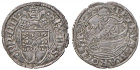 Ancona. Sisto IV (1471-1484). Bolognino papale AG gr. 0,80. Muntoni 40. Berman 466. Dubbini-Mancinelli pag. 73. MIR 476. Molto raro. Patina di medagli...