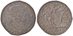 Ancona. Gregorio XIII (1572-1585). Testone 1581 AG gr. 9,41. Muntoni 201. Berman 1213. Dubbini-Mancinelli pag. 152 (4° tipo). MIR 1211/1. Raro. Conser...