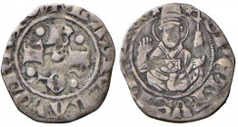 L’Aquila. Ladislao di Durazzo (1388-1414). Bolognino AG gr. 0,67. CNI –. D.A. –. MIR –. Questo bolognino presenta le lettere disposte a croce al dritt...