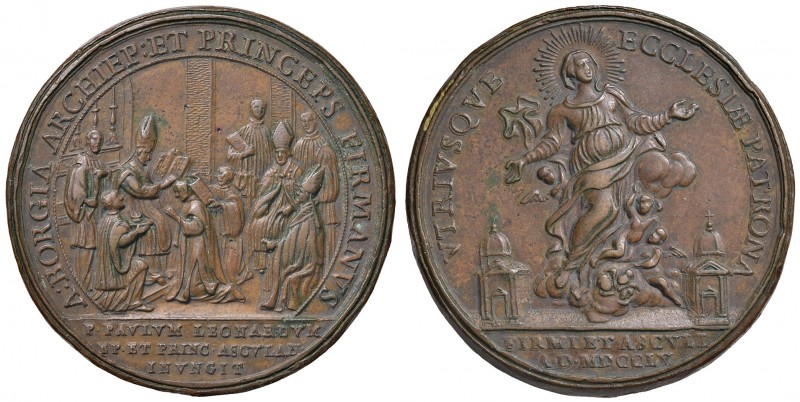 Ascoli. Pietro Paolo Leonardi vescovo (1755-1791). Medaglia 1755 AE gr. 34,4 dia...