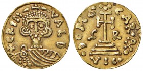 Benevento. Grimoaldo III principe (788-806). Emissioni con Carlo Magno (788-792). Solido AV gr. 3,68. CNI 3. MEC 14, –. MIR 186. Estremamente raro. Se...