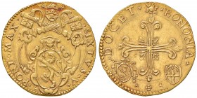 Bologna. Sisto V (1585-1590). Doppia (armetta card. Peretti, 1587-1590) AV gr. 6,58. Muntoni 92. Berman 1357. Chimienti 386. MIR 1351/2 (questo esempl...