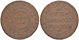 Fermo. Repubblica romana (1798-1799). Baiocco anno I CU gr. 11,30. Pagani 53. Muntoni 51. Bruni 33. SPL