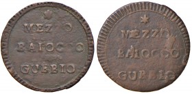 Gubbio. Repubblica romana (1798-1799). Mezzo baiocco CU gr. 3,81. Pagani 36d. Muntoni 63 var. II. Bruni 3 (Municipalità provvisoria). BB