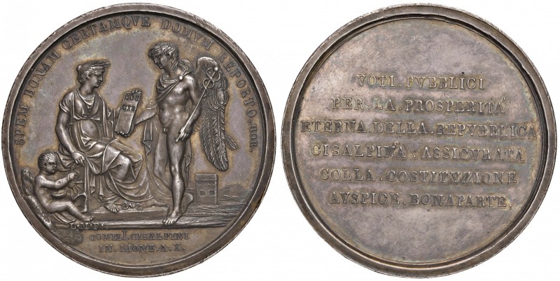 Milano. Repubblica cisalpina (1800-1802). Medaglia anno X AG gr. 58,42 diam. 54,...