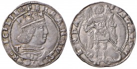 Napoli. Ferdinando I d’Aragona (1458-1494). Coronato (sigla T; Gian Carlo Tramontano m.d.z., 1488-1514) AG gr. 3,94. P.R. 17b. MIR 69/2. Vall-Llosera ...