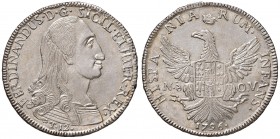 Palermo. Ferdinando III di Borbone (1759-1816). Da 12 tarì 1796 (sigla Nd-OV; Nicola d’Orgemont Vigevi zecchiere, 1793-1798) AG gr. 27,18. Spahr 20. M...