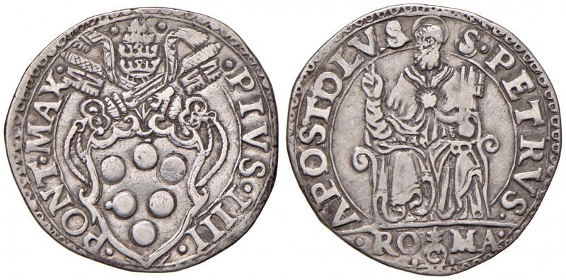 Roma. Pio IV (1559-1565). Testone AG gr. 9,38. Muntoni 1. Berman 1063. MIR 1053/...