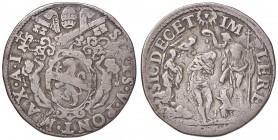 Roma. Sisto V (1585-1590). Testone anno I AG gr. 9,39. Muntoni 23. Berman 1323. MIR 1305/3. Molto raro. q.BB
