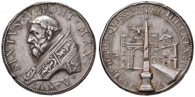 Roma. Sisto V (1585-1590). Medaglia anno V (1589) AG gr. 17,11 diam. 34,2 mm. Opus Niccolò De Bonis. Per l’erezione dell’obelisco Flaminio. CNORP IV, ...