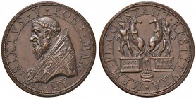 Roma. Sisto V (1585-1590). Medaglia anno VI (1590) AE gr. 24,99 diam. 37,8 mm. Opus Niccolò De Bonis (per il D/) e bottega Hamerani (per il R/). Per i...