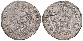 Roma. Paolo V (1605-1621). Testone anno VI AG gr. 9,60. Muntoni 26a. Berman 1553. MIR 1539/3. Fondi lucenti, q.SPL