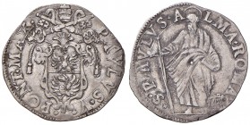 Roma. Paolo V (1605-1621). Giulio AG gr. 3,17. Muntoni 103. Berman 1569. MIR 1559/2. Raro. Buon BB
