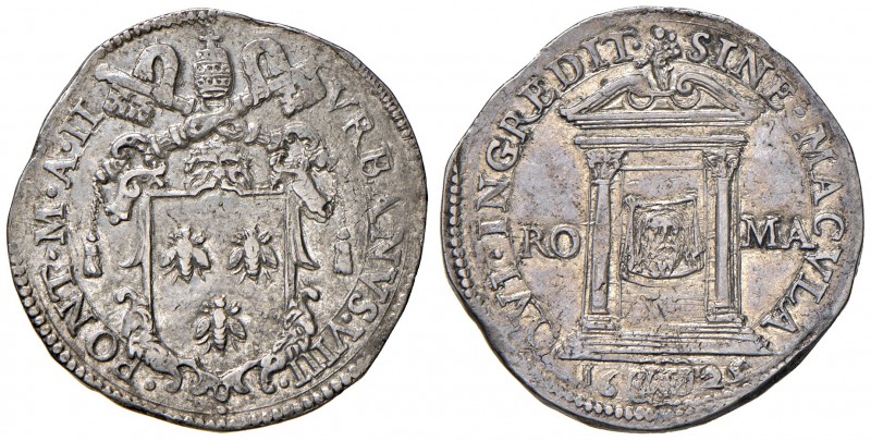 Roma. Urbano VIII (1623-1644). Testone anno santo 1625/II AG gr. 9,52. Muntoni 4...