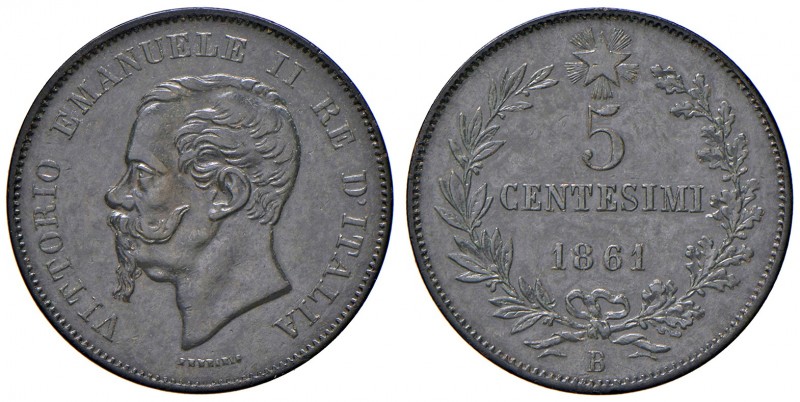 Savoia. Vittorio Emanuele II re d’Italia (1861-1878). Da 5 centesimi 1861 (Bolog...