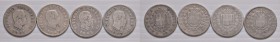 Savoia. Lotto di quattro monete. Vittorio Emanuele II re d’Italia (1861-1878). Da 50 centesimi 1861 Firenze, 1862 Napoli (2), 1863 Torino AG. Da rare ...