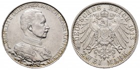 Alemania. Prussia. Wilhelm II. 2 mark. 1913. Berlín. A. (Km-533). Ag. 11,06 g. 25º Aniversario del reinado. EBC+. Est...25,00. /// ENGLISH: Germany. P...
