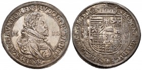 Austria. Rudolf II. 1 thaler. 1612. Hall. (Dav-3010). Ag. 28,35 g. MBC+. Est...250,00. /// ENGLISH: Austria. Rudolf II. 1 thaler. 1612. Hall. (Dav-301...