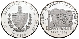 Cuba. 10 pesos. 1895. (Km-530). Ag. 31,04 g. Tirada de 500 piezas. PROOF. Est...35,00. /// ENGLISH: Cuba. 10 pesos. 1895. (Km-530). Ag. 31,04 g. 500 m...