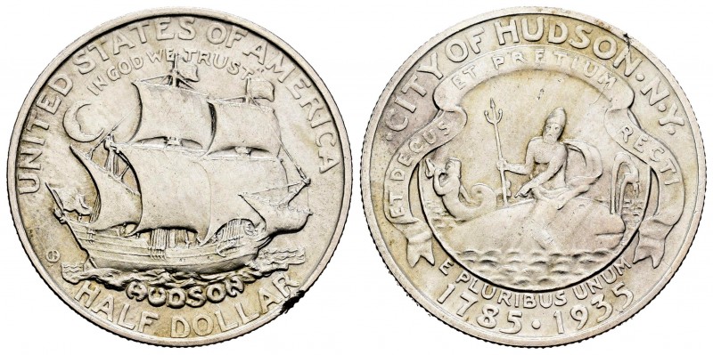 Estados Unidos. 1/2 dollar. 1935. (Km-170). Ag. 12,41 g. 150 aniversario de la f...