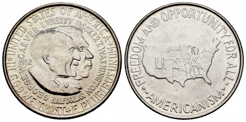 Estados Unidos. 1/2 dollar. 1952. Philadelphia. (Km-200). Ag. 12,27 g. Booker T....