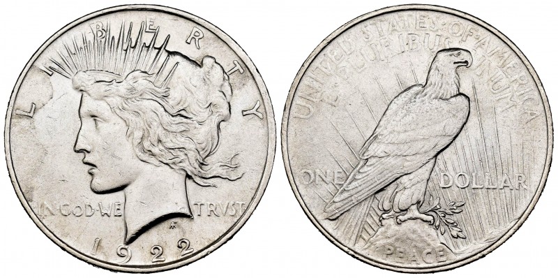 Estados Unidos. 1 dollar. 1922. (Km-150). Ag. 26,65 g. EBC+. Est...30,00. /// EN...