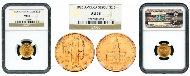 Estados Unidos. 2 1/2 dollars. 1926. (Km-161). (Fried-123). Au. 150 aniversario ...