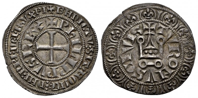 Francia. Philip III (1270-1285). Gros. Tournai. (Duplessy-202). Rev.: TVRONVS CI...