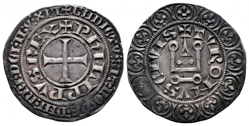 Francia. Philip III (1270-1285). Gros. Tournai. (Duplessy-202). Rev.: TVRONVS CI...