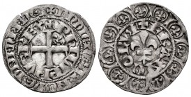 Francia. Philip IV. Gros. (1328-1350). (Duplessy-263). Rev.: FRANCORVM. Flor de lis. Ve. 2,58 g. MBC+. Est...60,00. /// ENGLISH: France. Philip IV. Gr...